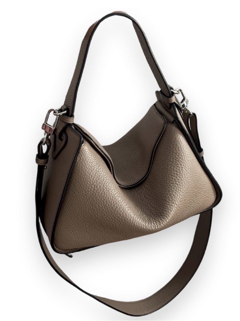 The Horse Taupe Pebbled Leather Shoulder Bag - Women